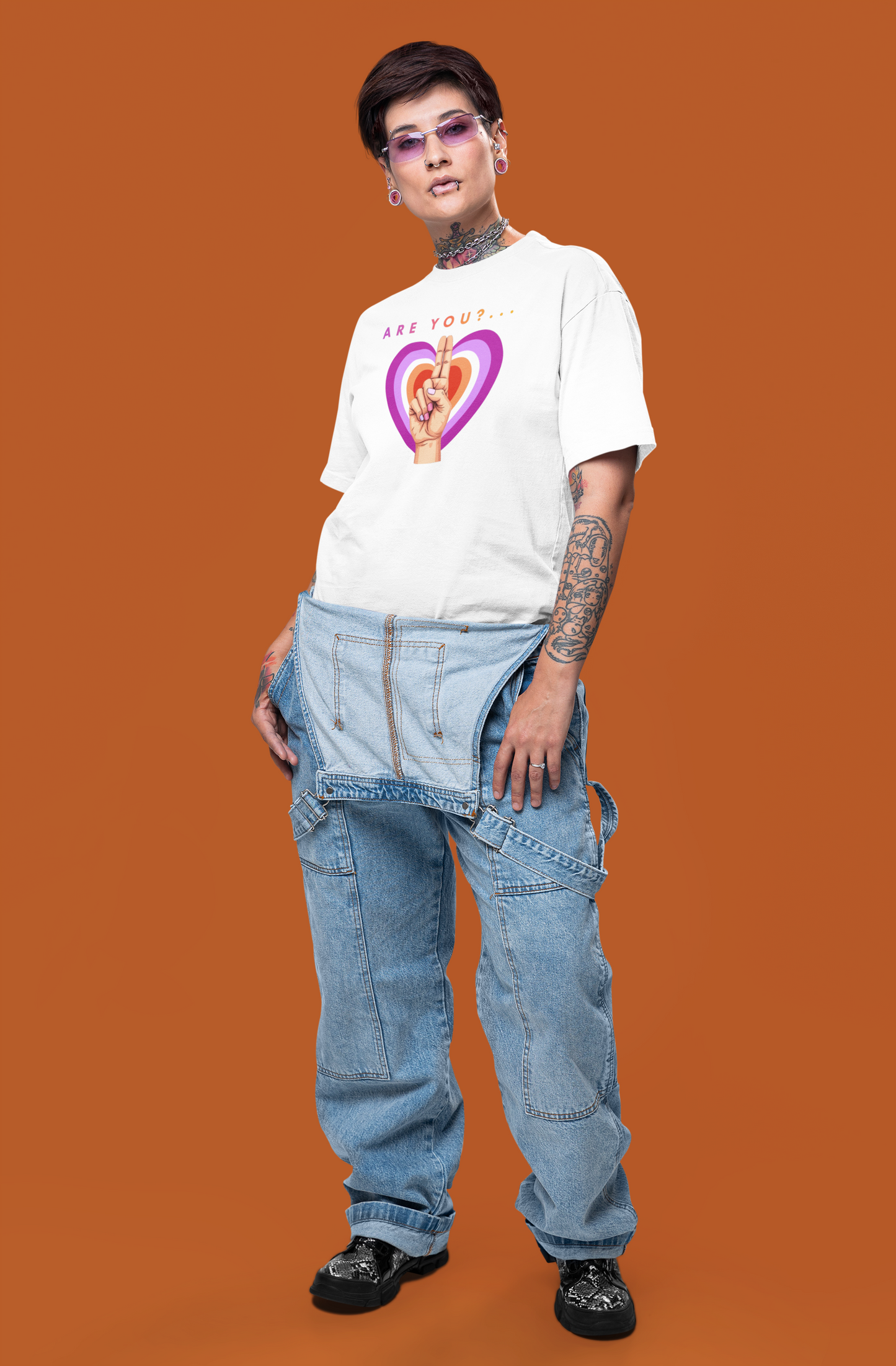 "Are you?..." Lesbian Unisex Jersey Short Sleeve V-Neck Tee Printify