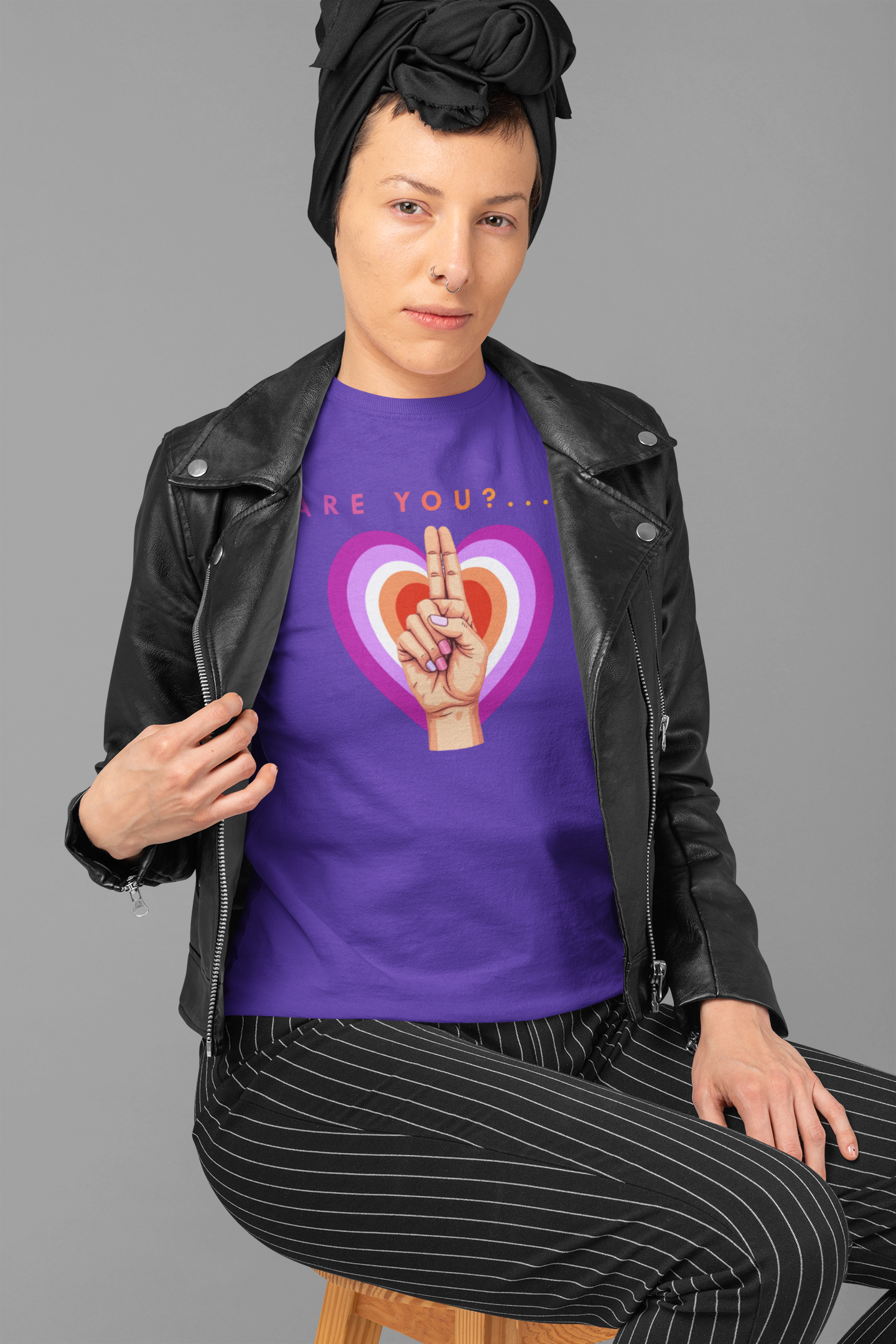 "Are you?..." Lesbian Unisex Jersey Short Sleeve V-Neck Tee Printify