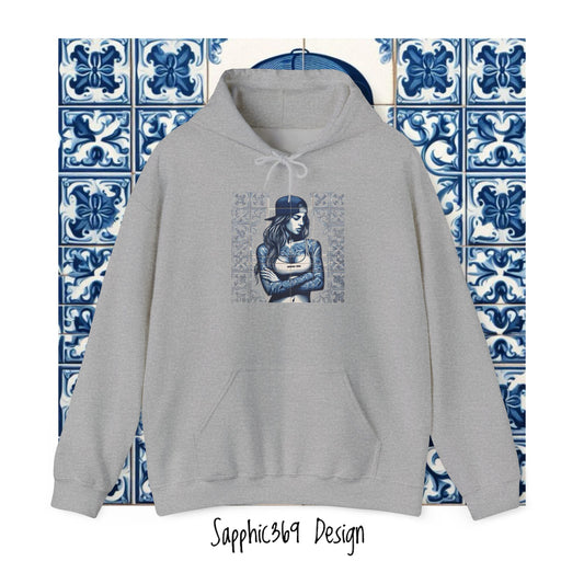 Maria Portuguese Tile Hooded Sweatshirt Printify