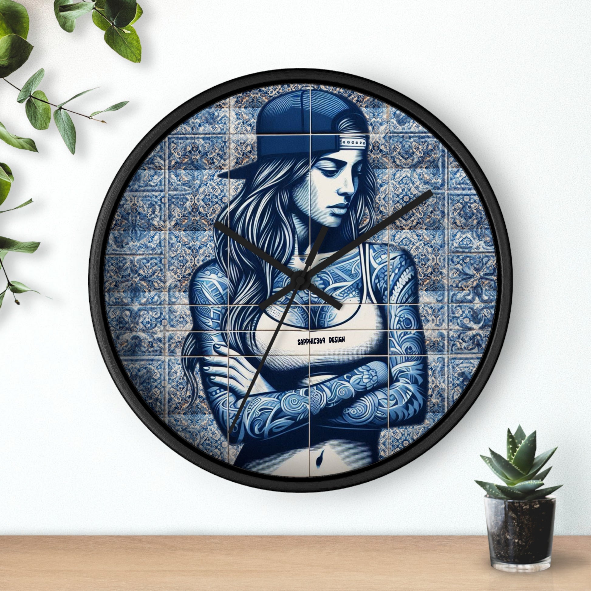 Portuguese Street Til Wall Clock- Maria collection Printify