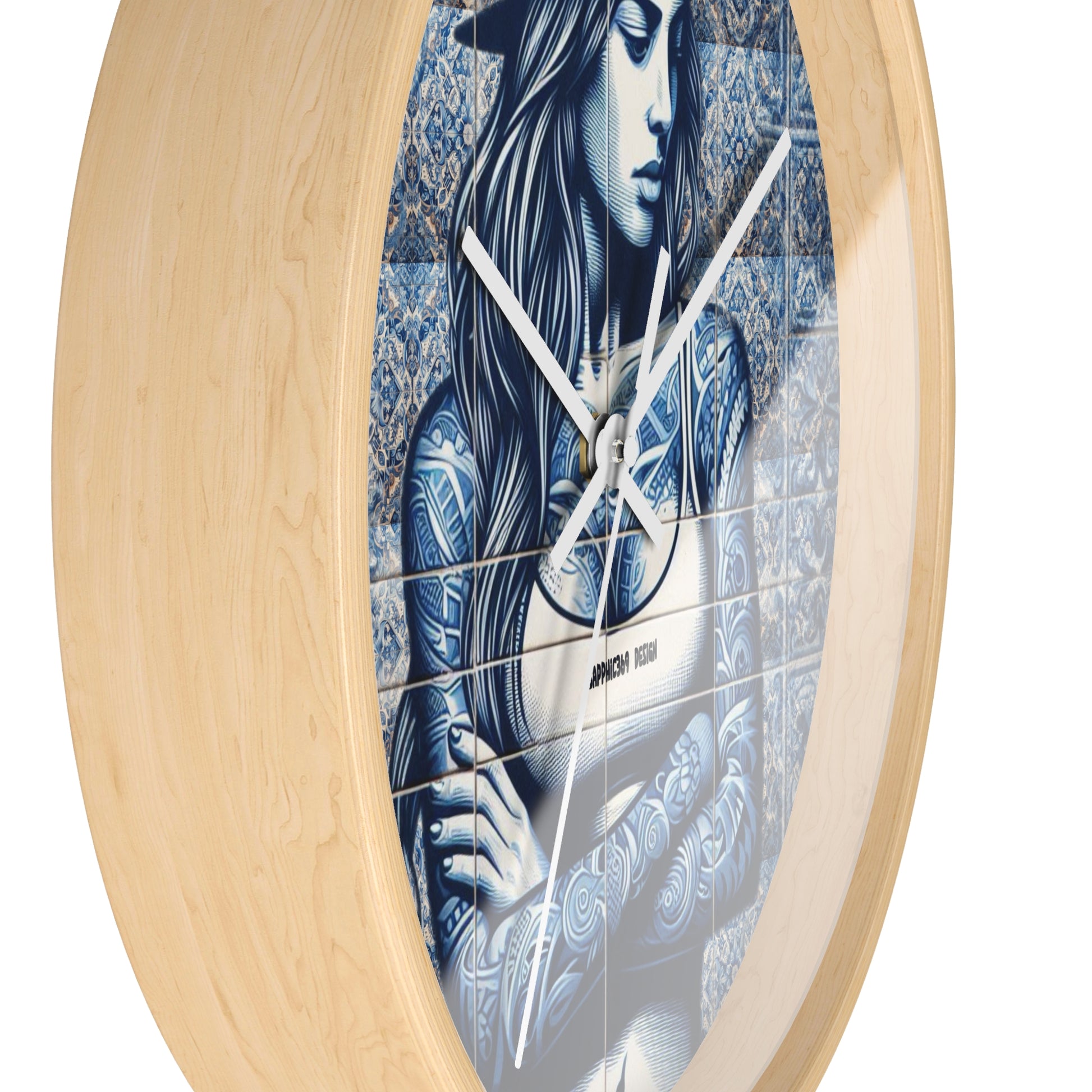Portuguese Street Til Wall Clock- Maria collection Printify