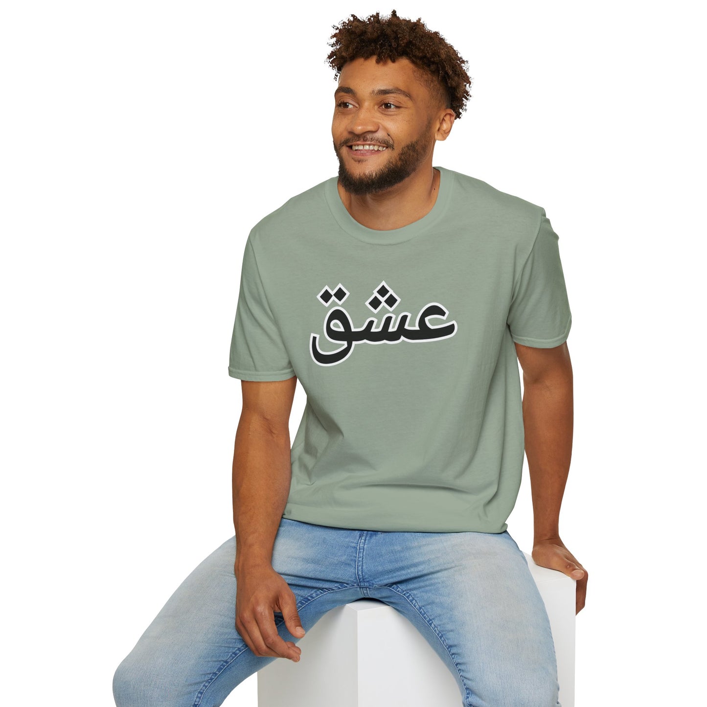 Unisex Softstyle T-Shirt with 'عشق' Design