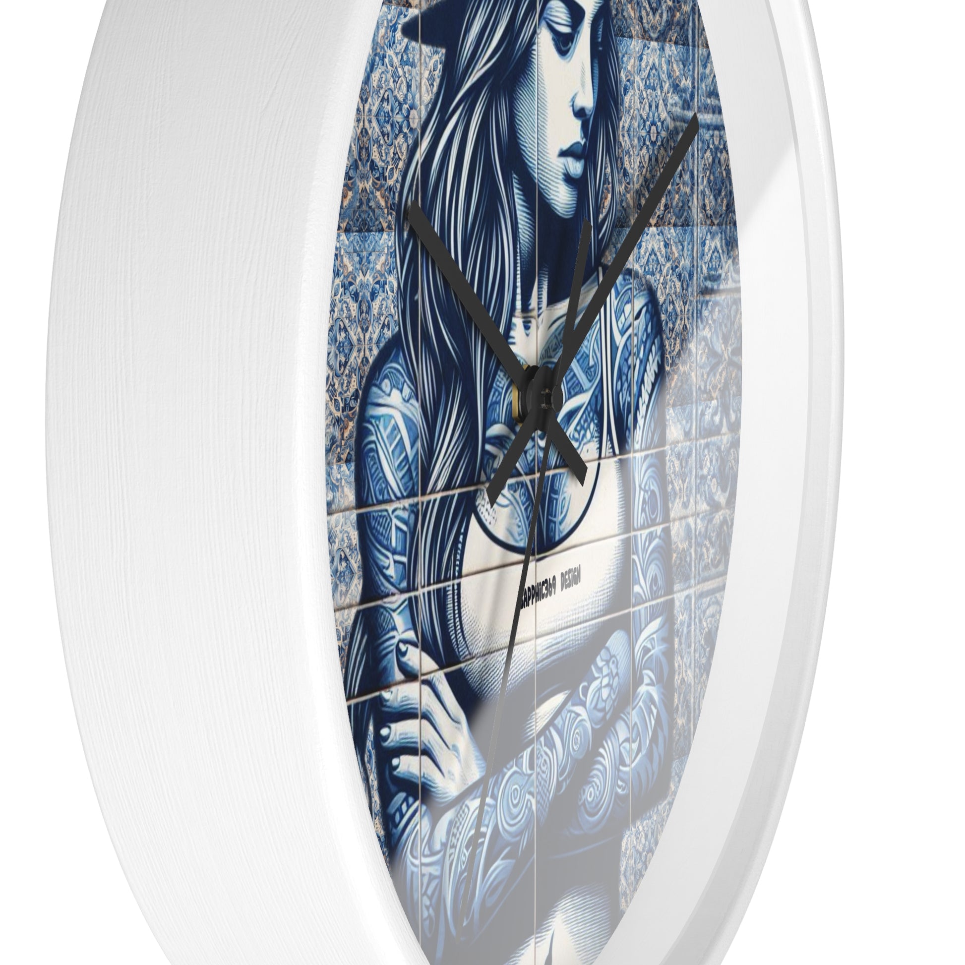 Portuguese Street Til Wall Clock- Maria collection Printify