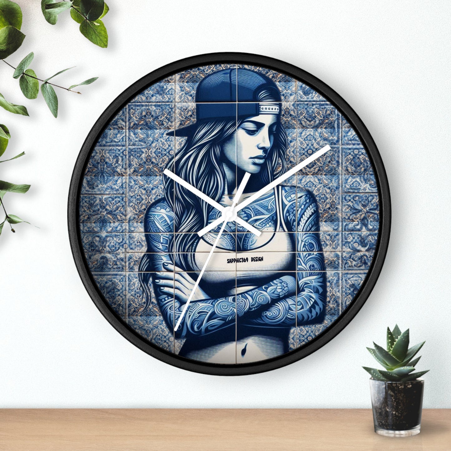 Portuguese Street Til Wall Clock- Maria collection Printify