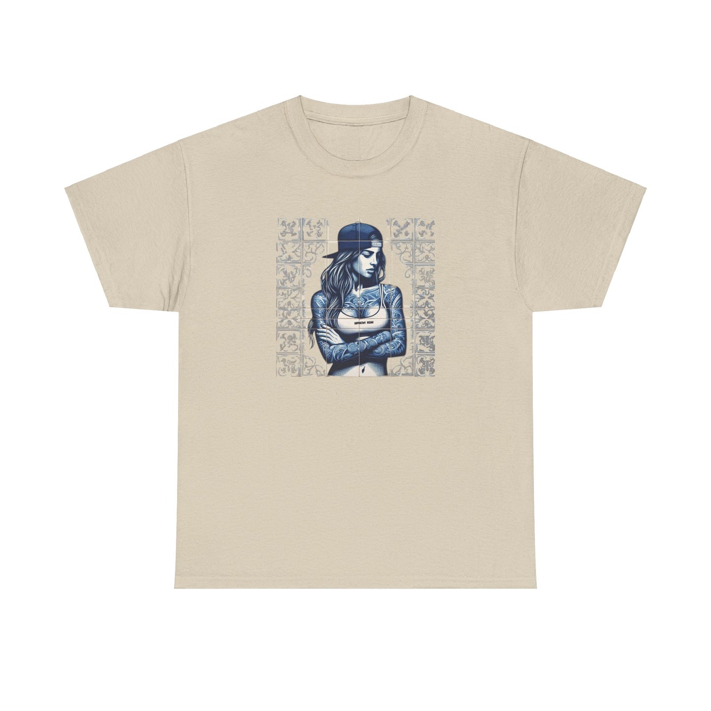 Maria Portuguese Tile Unisex Cotton Tee Printify