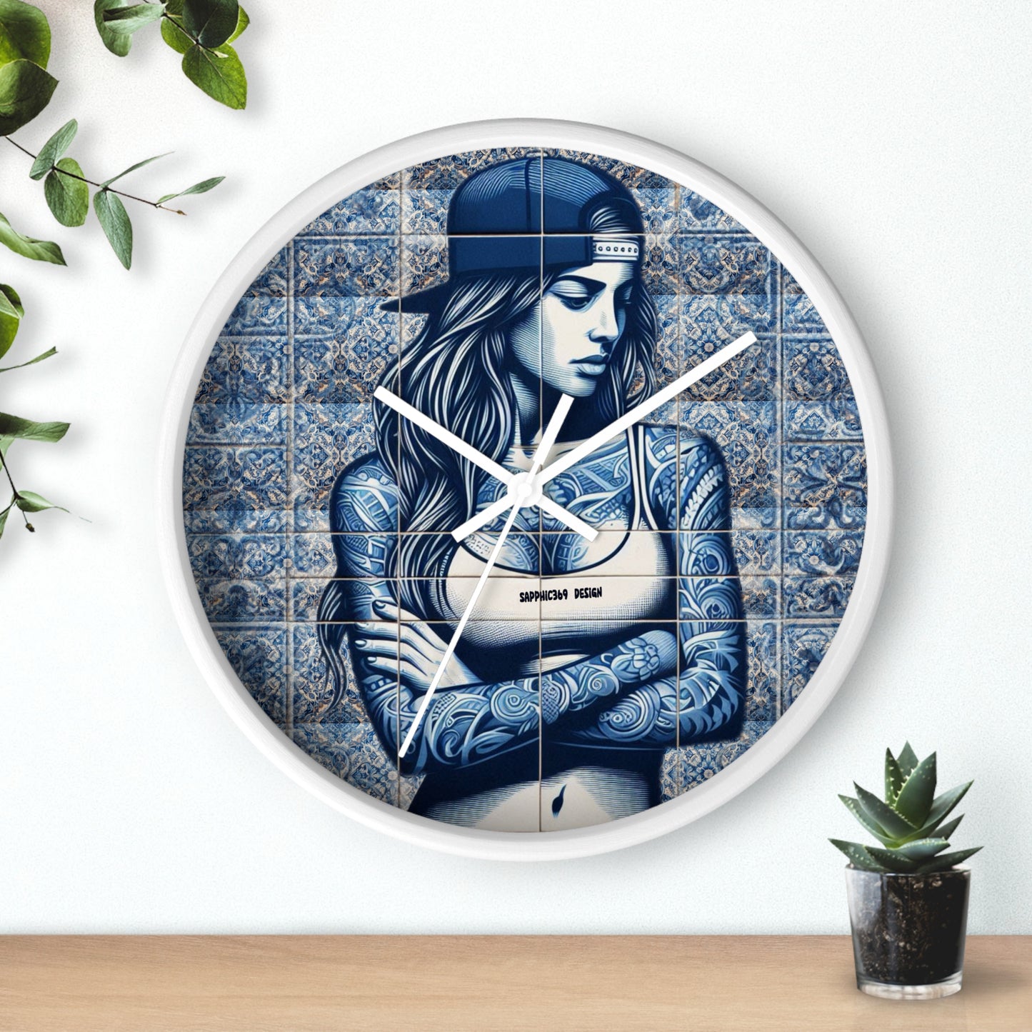 Portuguese Street Til Wall Clock- Maria collection Printify