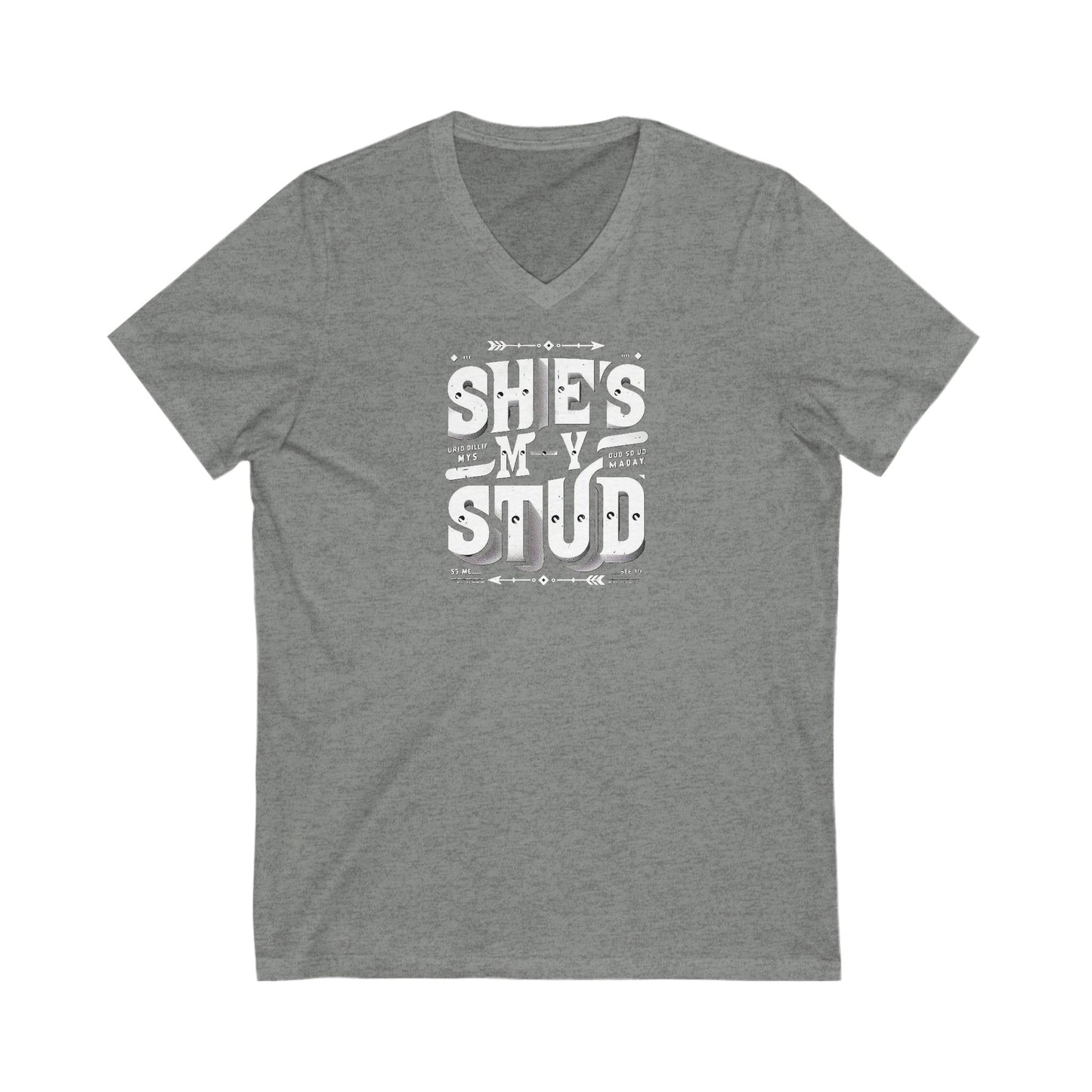 Short Sleeve V-Neck Tee She's my Stud LGBTQ T Shirt Printify