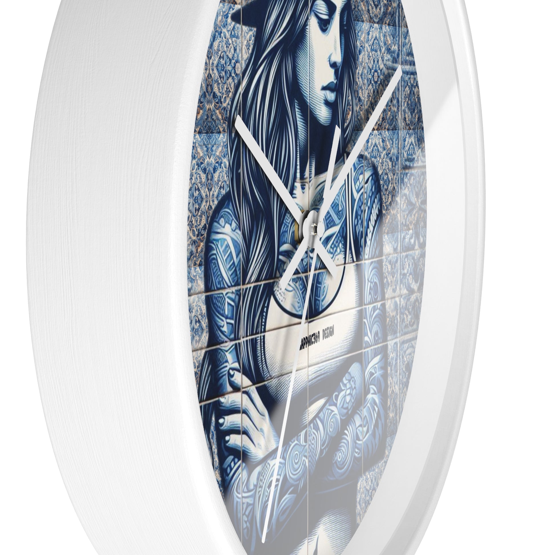 Portuguese Street Til Wall Clock- Maria collection Printify