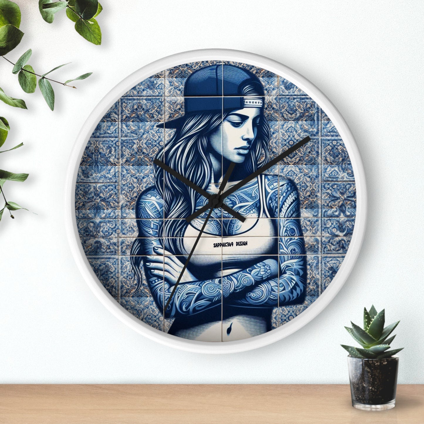 Portuguese Street Til Wall Clock- Maria collection Printify