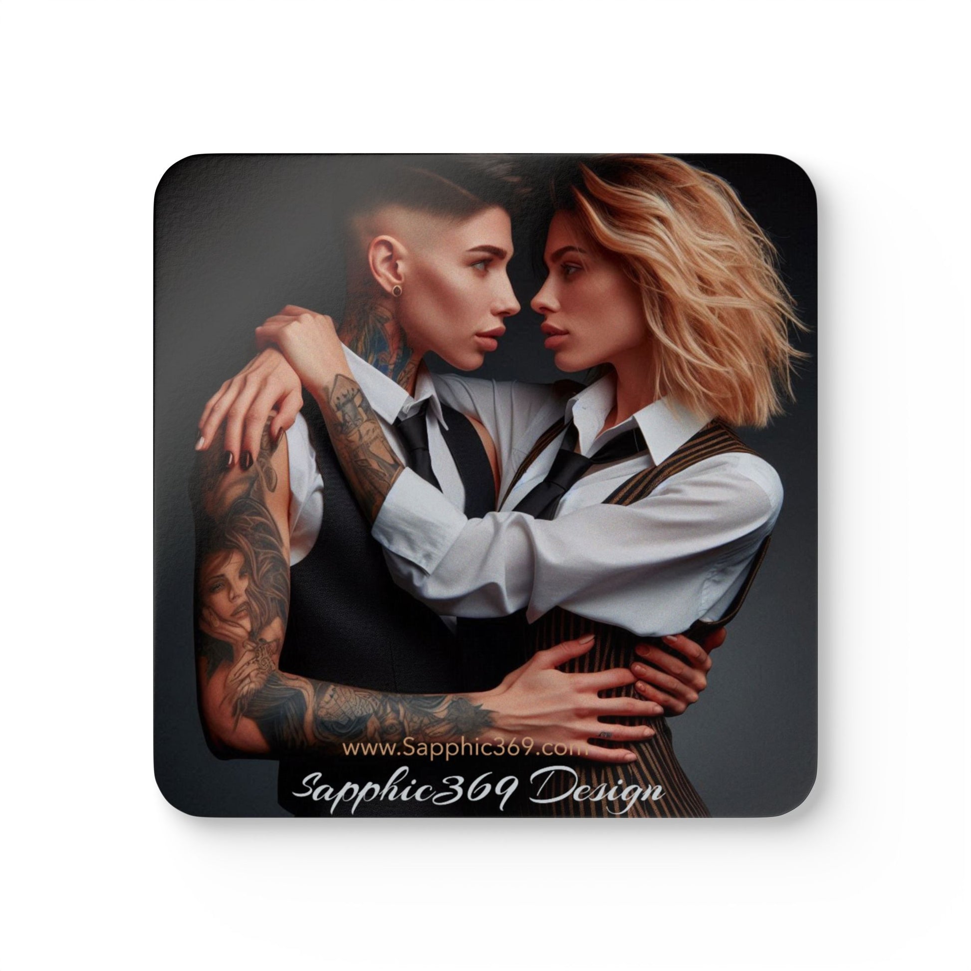 Corkwood Coaster Set Butch Femme Dynamic 7 Printify