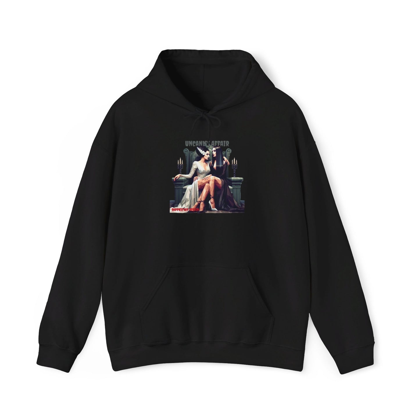 Morticia and The Bride of Frankenstein Unisex  Hooded Sweatshirt Printify