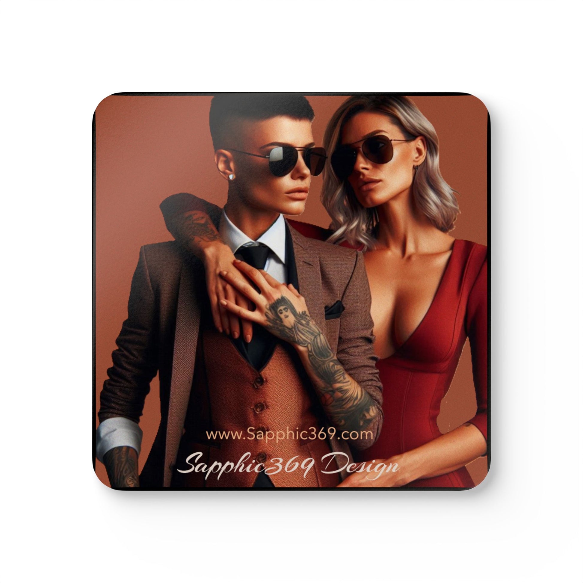 Corkwood Coaster Set Butch Femme Dynamic 5 Printify