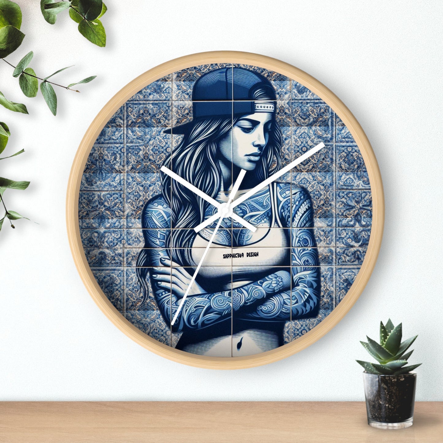 Portuguese Street Til Wall Clock- Maria collection Printify