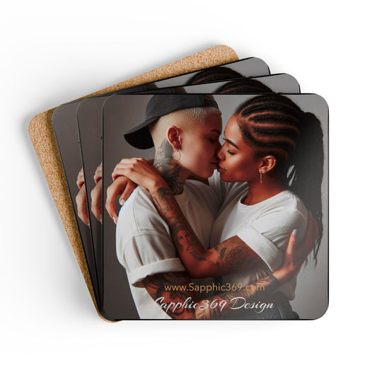 Corkwood Coaster Set Butch Femme Dynamic Urban5 Printify