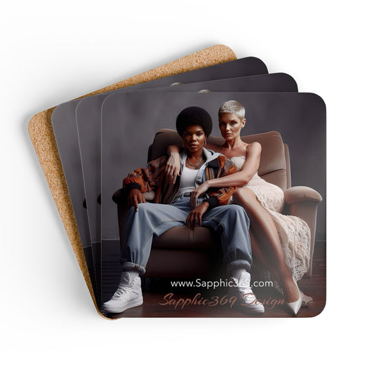 Corkwood Coaster Set Butch Femme Dynamic Urban4 Printify