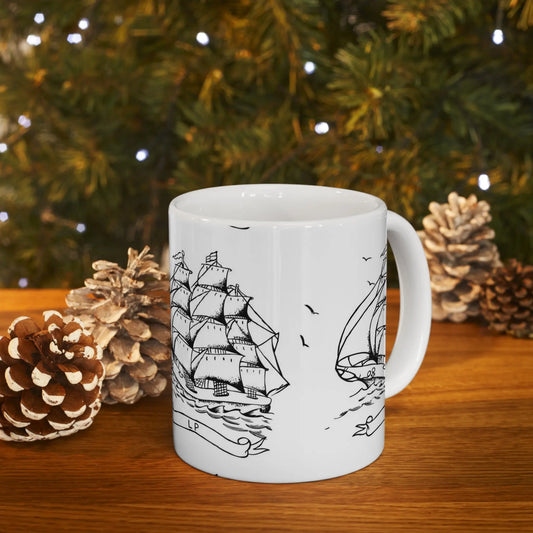 LP Chest Tattoo Ceramic Mug, (11oz, 15oz) Printify