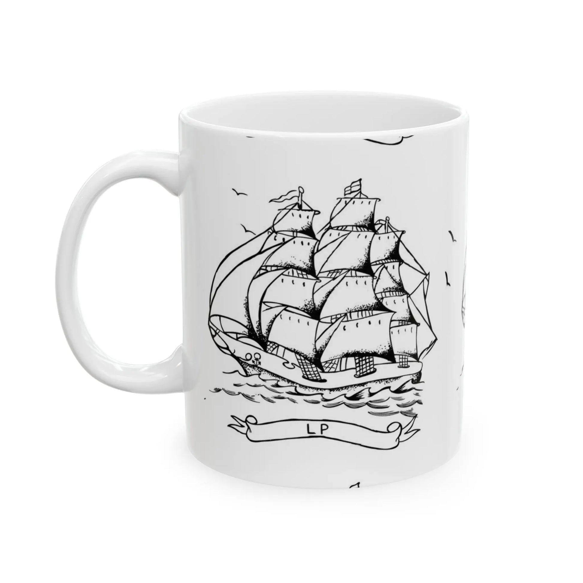 LP Chest Tattoo Ceramic Mug, (11oz, 15oz) Printify