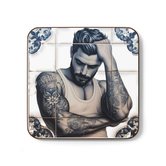 Portuguese Tile Hardboard Back Coaster Paulo Printify