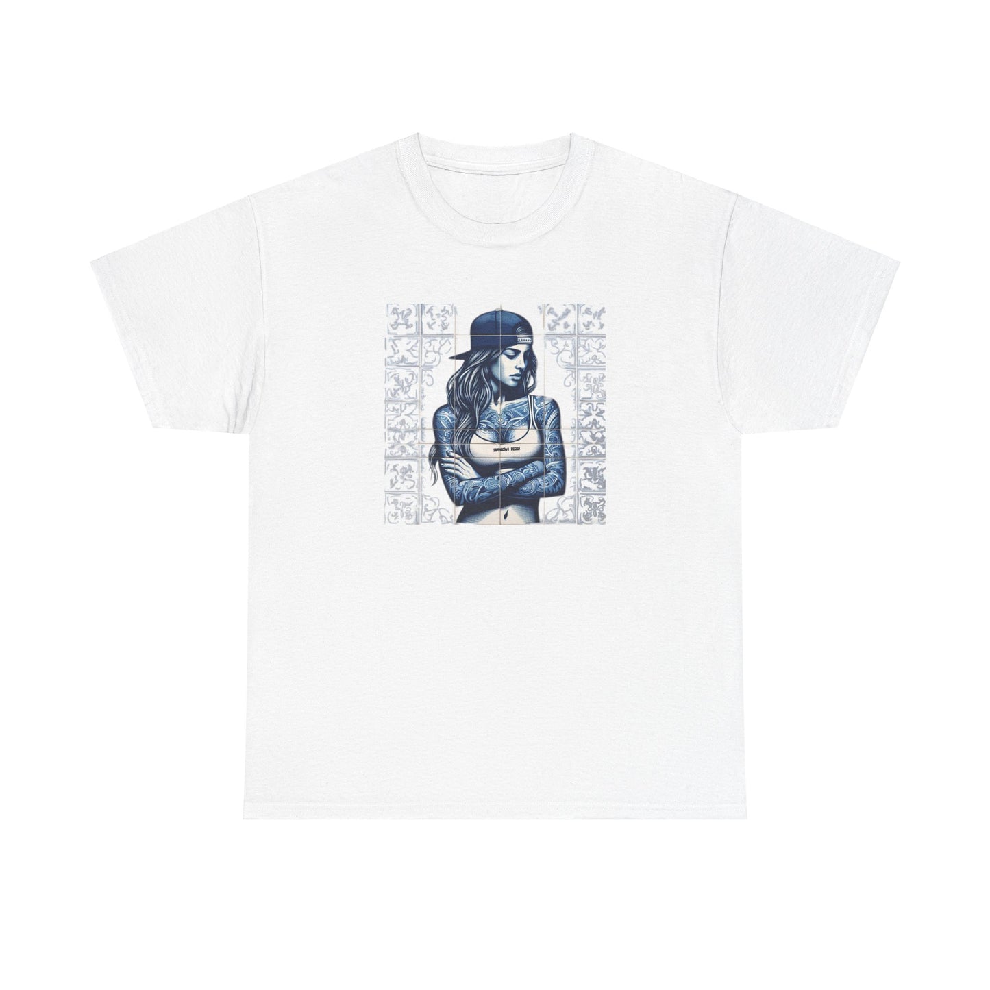 Maria Portuguese Tile Unisex Cotton Tee Printify