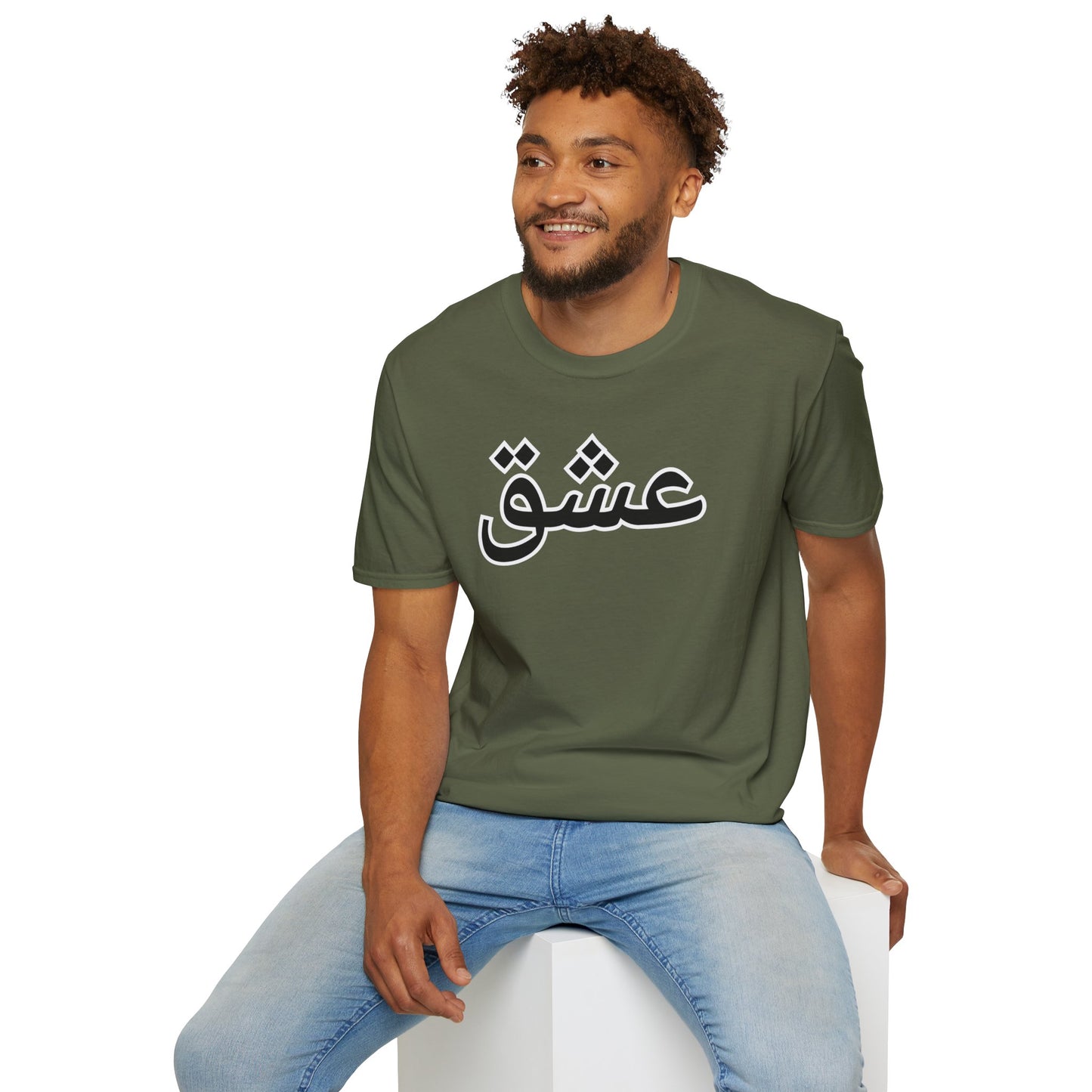 Unisex Softstyle T-Shirt with 'عشق' Design