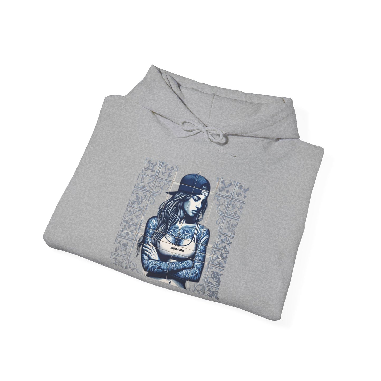 Maria Portuguese Tile Hooded Sweatshirt Printify