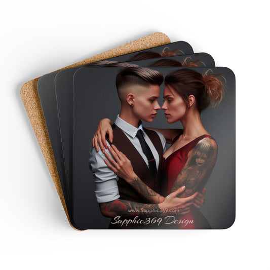 Corkwood Coaster Set Butch Femme Dynamic 1 Printify