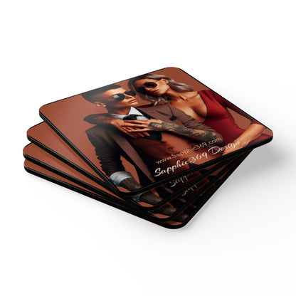 Corkwood Coaster Set Butch Femme Dynamic 5 Printify