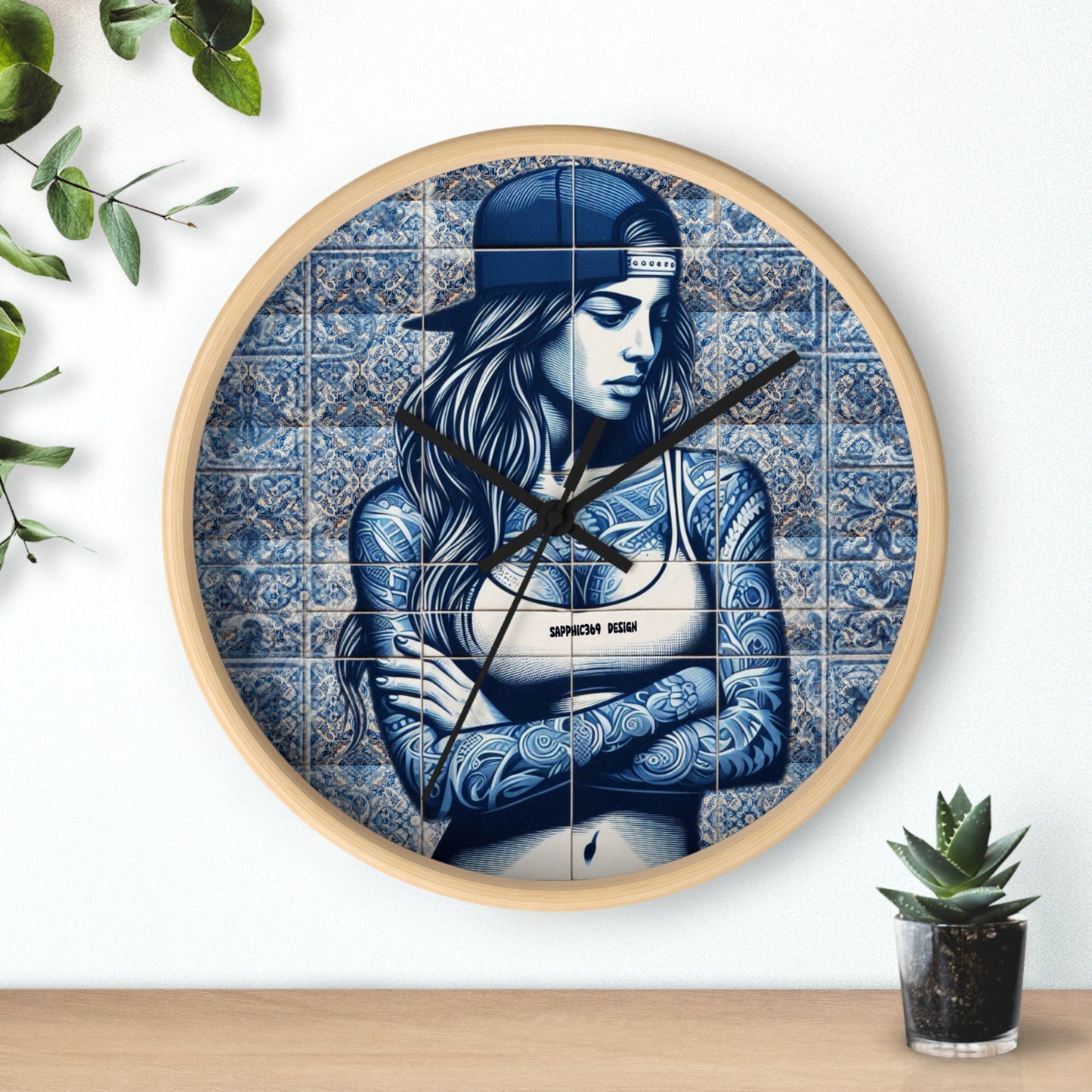 Portuguese Street Til Wall Clock- Maria collection Printify