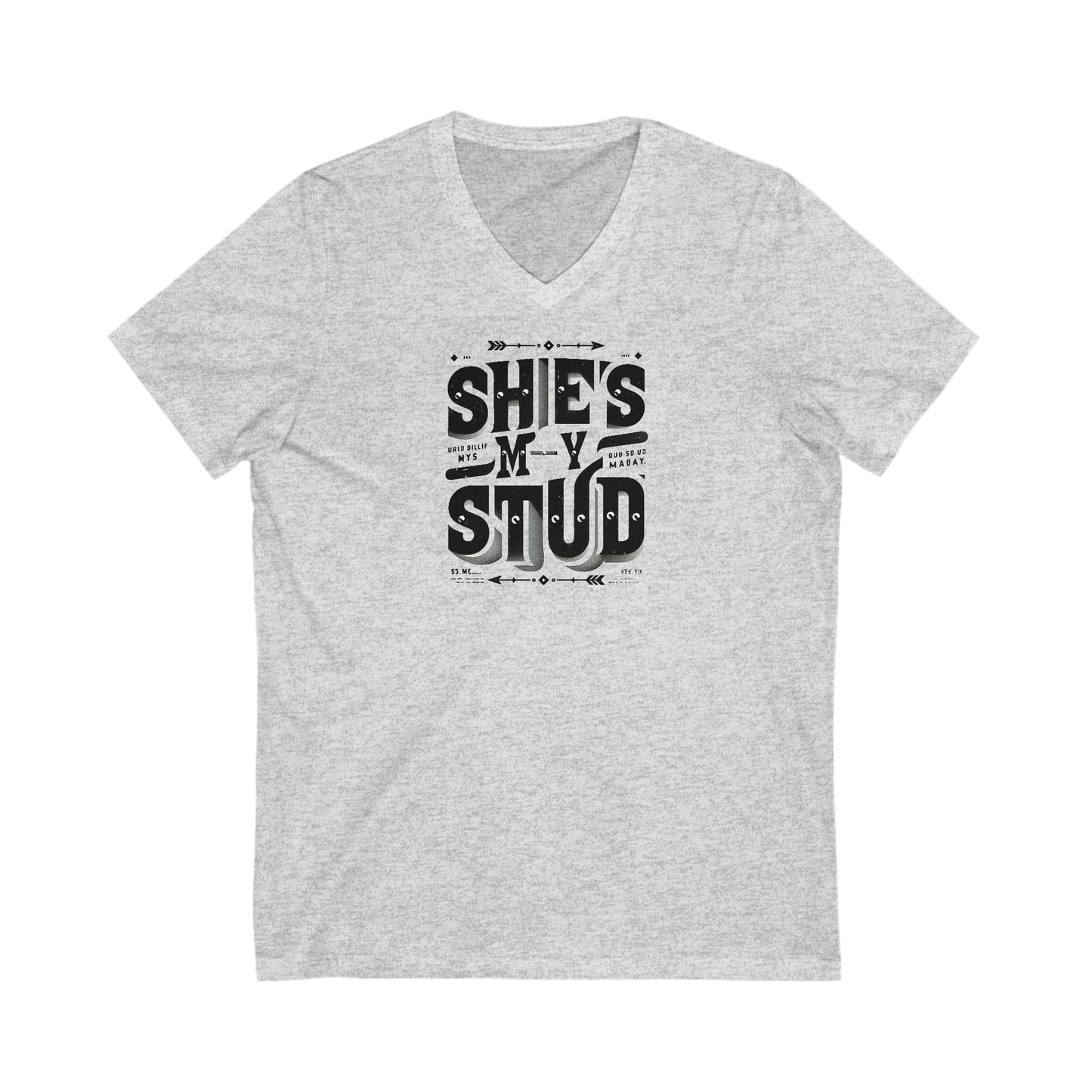 Short Sleeve V-Neck Tee She's my Stud LGBTQ T Shirt Printify