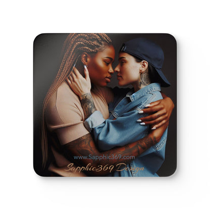 Corkwood Coaster Set Butch Femme Dynamic Urban3 Printify