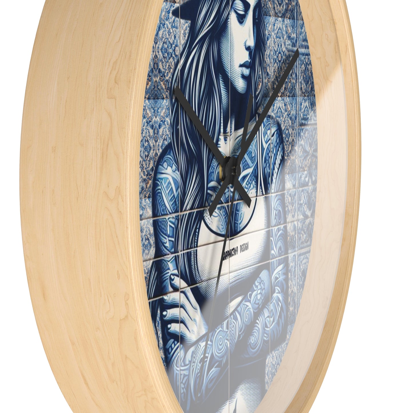 Portuguese Street Til Wall Clock- Maria collection Printify