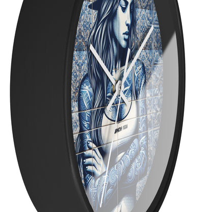 Portuguese Street Til Wall Clock- Maria collection Printify